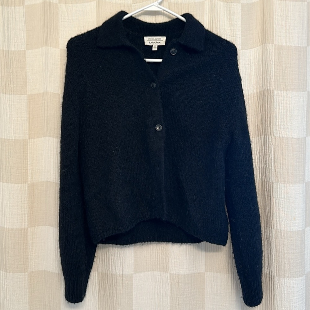 & Other Stories (Black) Wool Blend Collared Sweater